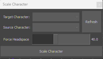 Scale Character panel in MotionBuilder